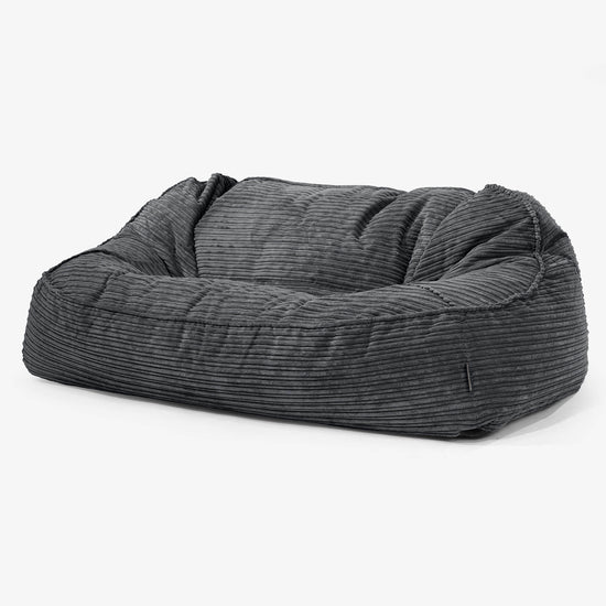 Velká sedací vak Sloucher, pohovka - Manšestr Černá 01