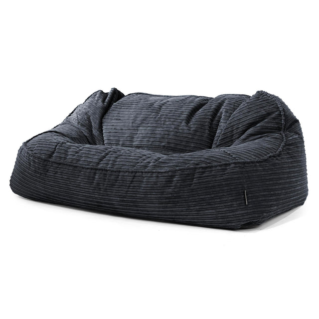Velká sedací vak Sloucher, pohovka - Manšestr Černá 01