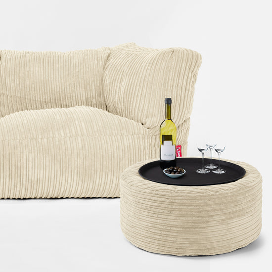 Albert 3 Místná sedací vak pohovka - Manšestr Krémová 02