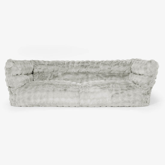 Albert 3 Místná sedací vak pohovka 2.0 - Umělá kožešina Bublina Šalvějová zelená 01