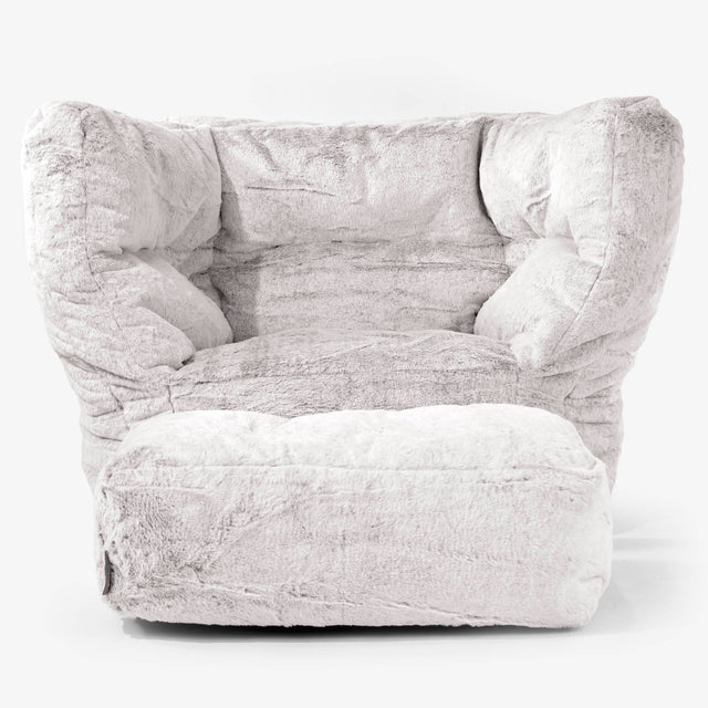 Albert Sedací vak křeslo 2.0 - Umělá králičí kožešina Světle šedá