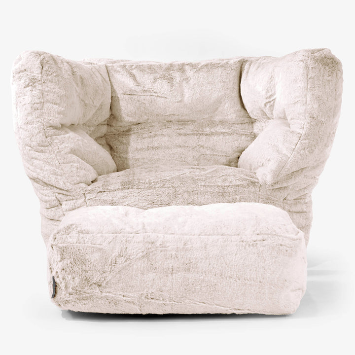 Albert Sedací vak křeslo 2.0 - Umělá králičí kožešina Zlato-hnědá 02