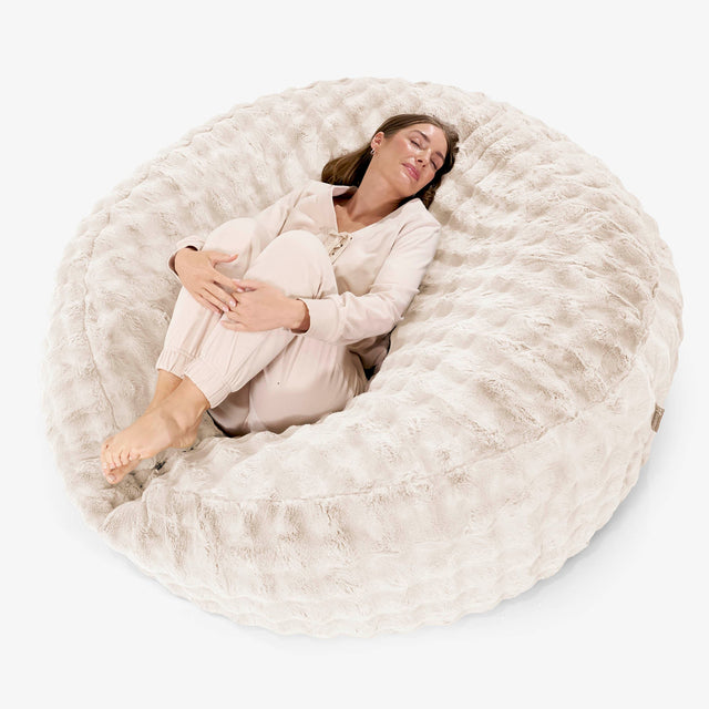 Mega mamutí sedací vak pohovka Výměna potahu - Umělá kožešina Bublina 01