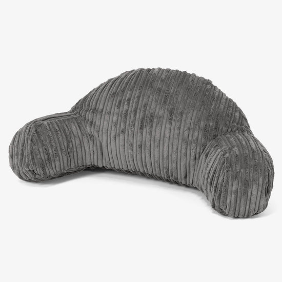 Dětský polštář na čtení s vysokou opěrkou zad - Manšestr Tmavomodrá šeď 01