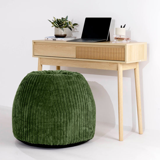 Ergonomická kancelářská pouf-židle - Manšestr Lesní zelená - 02