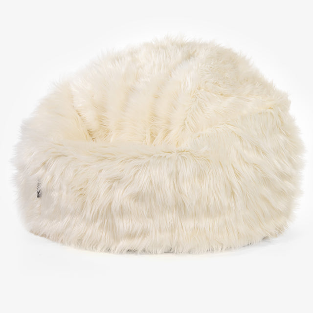 Klasický sedací pytel - Mongolská Umělá Kožešina Krémová 01