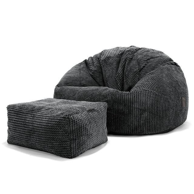 Klasický sedací pytel - Pom pom Černá