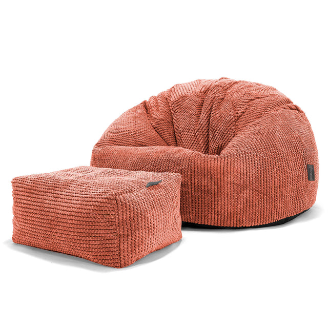 Klasický sedací pytel - Pom pom Dýňová Oranžová