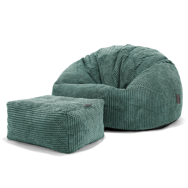 Klasický sedací pytel - Pom pom Mechová Zelená