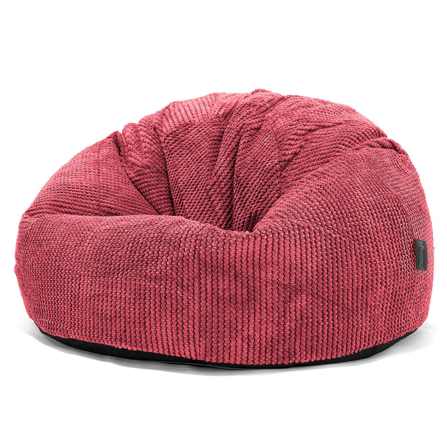 Klasický sedací pytel - Pom pom Pastelově červená 01