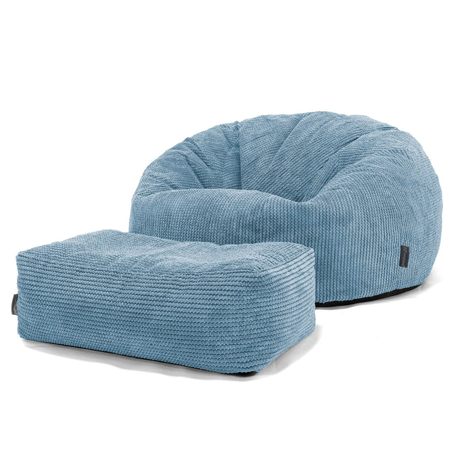 Klasický sedací vak pohovka - Pom pom Azurová 02