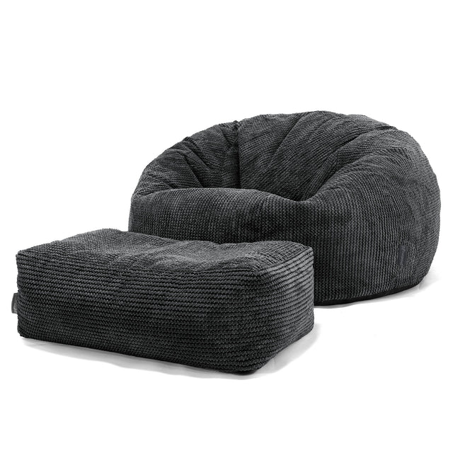 Klasický sedací vak pohovka - Pom pom Černá 02