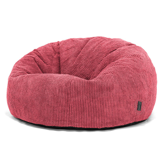 Klasický sedací vak pohovka - Pom pom Pastelově červená 01