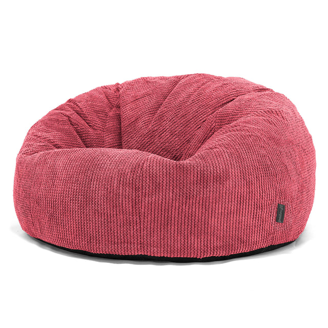 Klasický sedací vak pohovka - Pom pom Pastelově červená 01