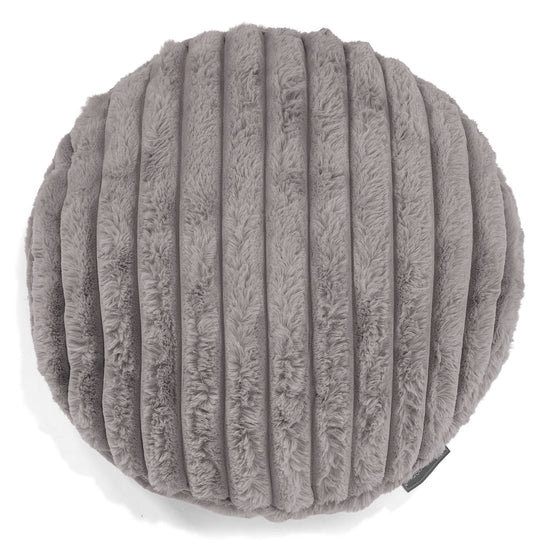 Kulatý Povlak na Polštář 50cm - Ultra plyšový kord Šedá 01