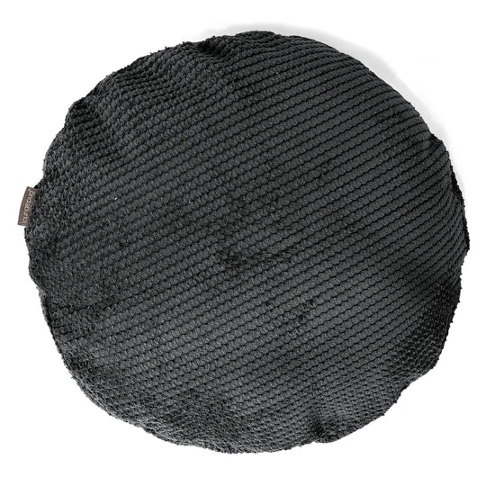 Kulatý Povlak na Polštář 50cm - Pom pom Černá 01