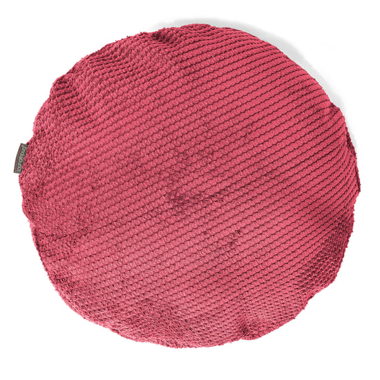 Kulatý Povlak na Polštář 50cm - Pom pom Pastelově červená 01