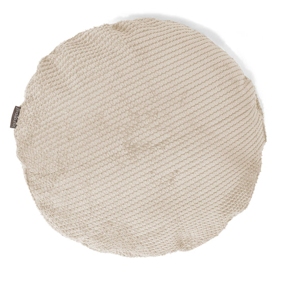 Kulatý Povlak na Polštář 50cm - Pom pom Slonovinová 01