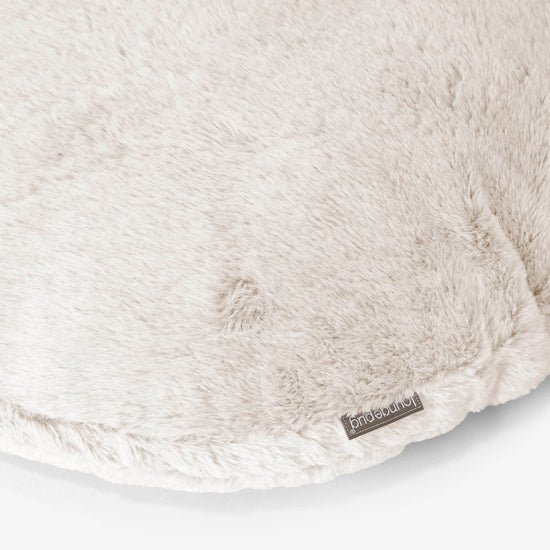 Kulatý Povlak na Polštář 50cm - Umělá králičí kožešina Bílá 02
