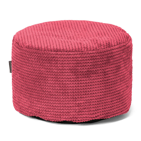 Malá kulatá podnožka - Pom pom Pastelově červená 01