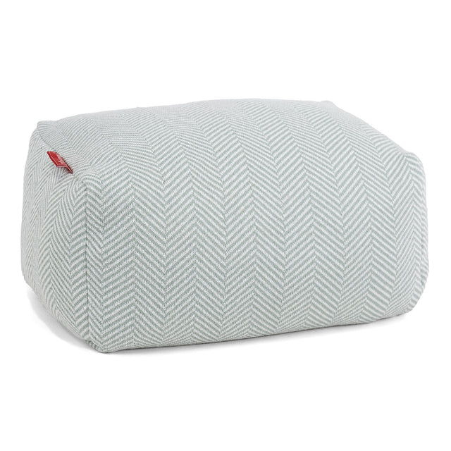 Malá podnožka - Pletený Rybí Kost Modrá Kačenková 01