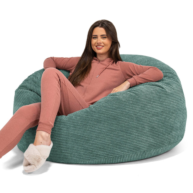 Mamutí sedací vak pohovka - Pom pom Mechová Zelená 01