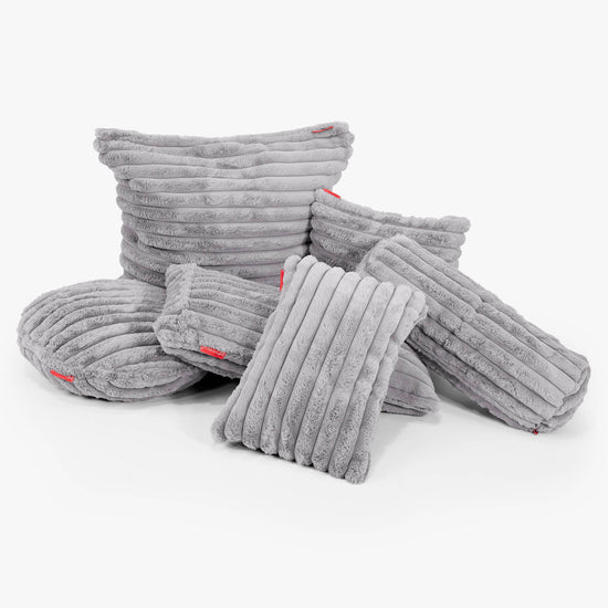 Povlak na Polštář 47 x 47cm - Ultra plyšový kord Šedá 03