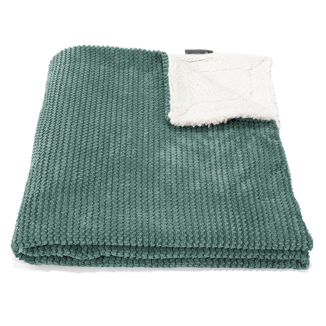 Přehoz / Přikrývka Sherpa - Pom pom Mechová Zelená 02
