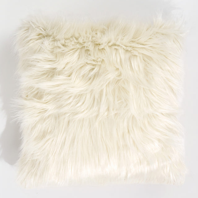 Povlak na Polštář 47 x 47cm -Mongolská Umělá Kožešina Krémová 01