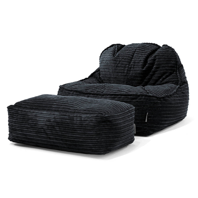 Sedací pytel Sloucher 2.0, křeslo - Manšestr Černá 02