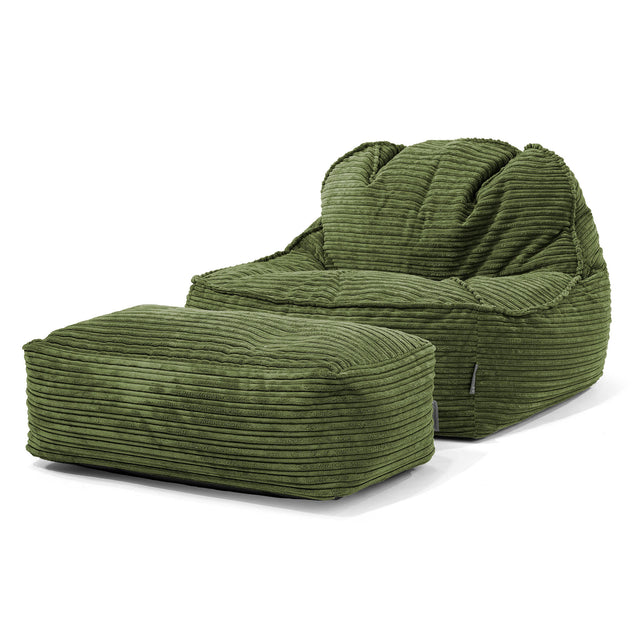 Sedací pytel Sloucher 2.0, křeslo - Manšestr Lesní zelená 02