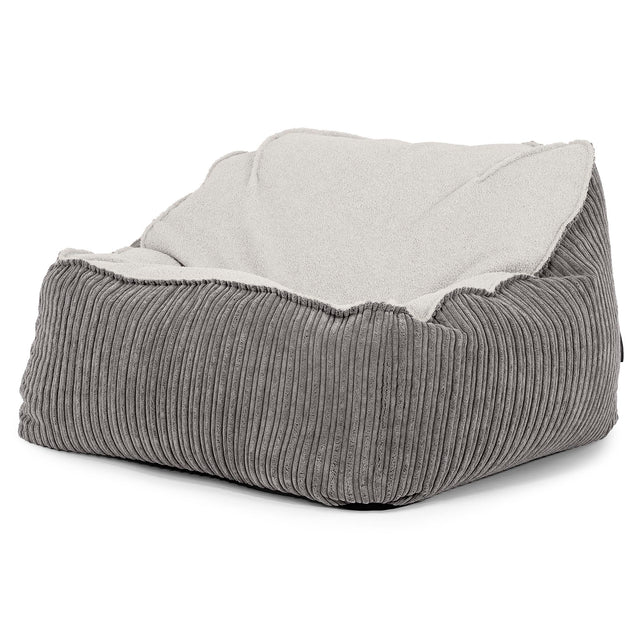 Sedací pytel Sloucher, křeslo - Buklé & Manšestr Tmavomodrá šeď 01