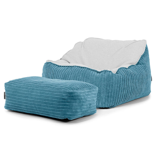 Sedací pytel Sloucher, křeslo - Buklé & Manšestr Modrozelená 03