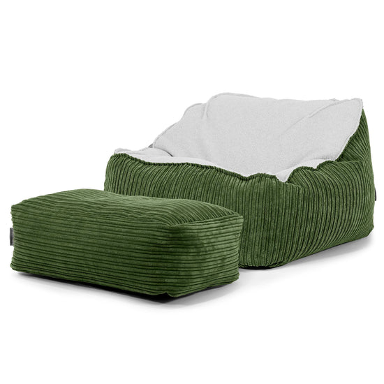 Sedací pytel Sloucher, křeslo - Buklé & Manšestr Lesní zelená 03