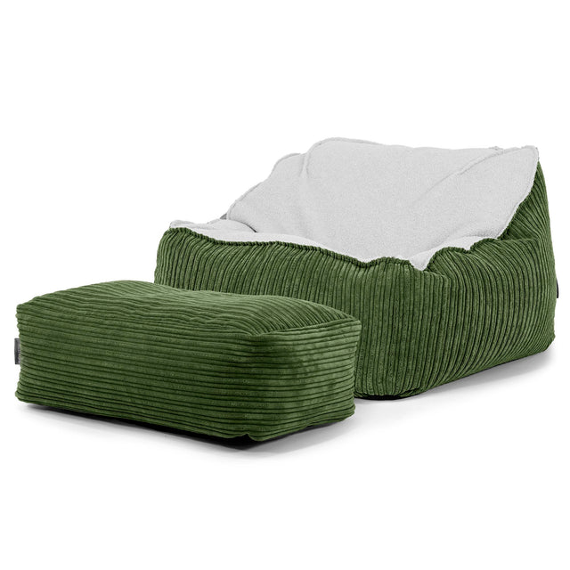 Sedací pytel Sloucher, křeslo - Buklé & Manšestr Lesní zelená 03