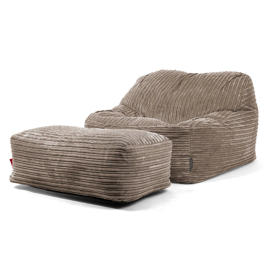 Sedací pytel Sloucher, křeslo - Manšestr Holubí šeď 02