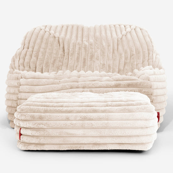 Sedací pytel Sloucher, křeslo - Ultra plyšový kord Krémová 03