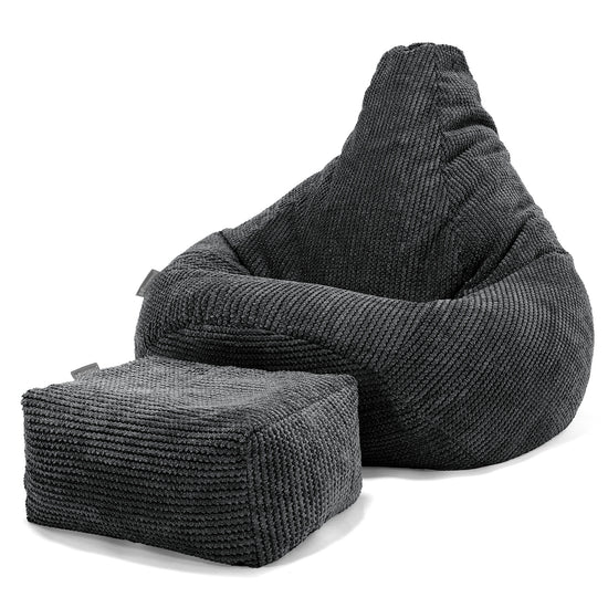 Sedací vak hruška - Pom pom Černá 01