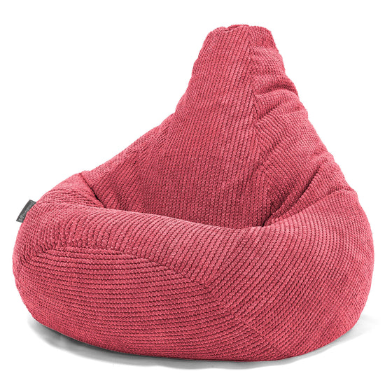 Sedací vak hruška - Pom pom Pastelově červená 02