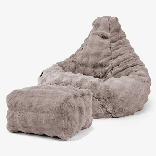 Sedací vak hruška - Umělá kožešina Bublina Norek 01