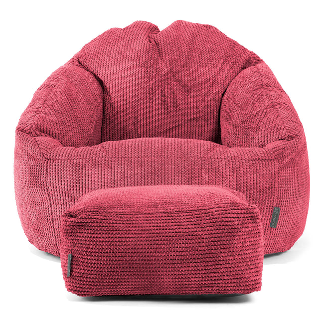 Sedací vak křeslo Bubble - Pom pom Pastelově červená 02
