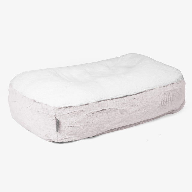 Střední pelíšek pro psy Sloucher - Umělá králičí kožešina Pudrově růžová 01