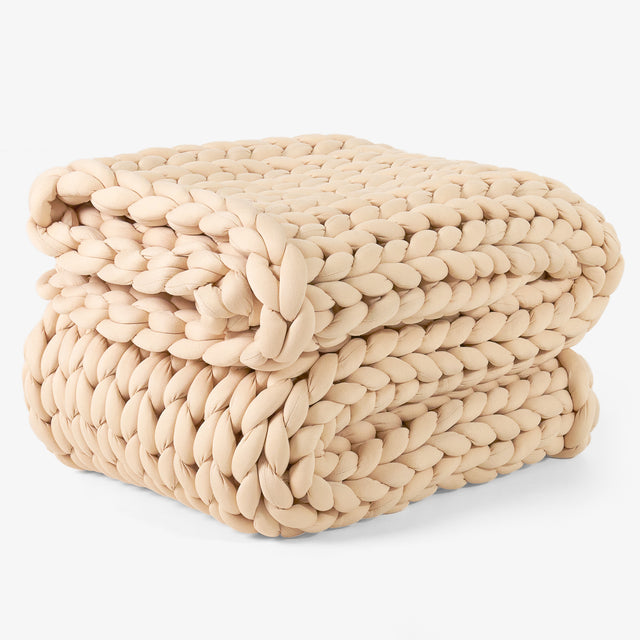 Těžká Přikrývka pro Dospělé - Pletené Tmavě Tmavošedá 01