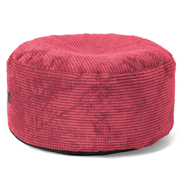 Velká kulatá podnožka - Pom pom Pastelově červená 01