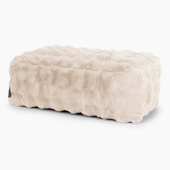 Velká podnožka - Umělá kožešina Bublina Krémová 01