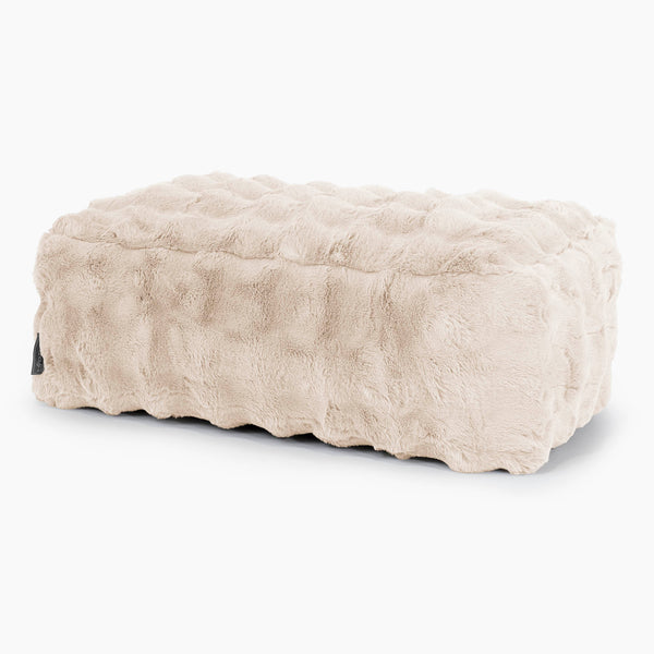 Velká podnožka - Umělá kožešina Bublina Krémová 01