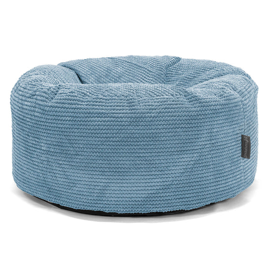 Velký kulatý puf - Pom pom Azurová 01