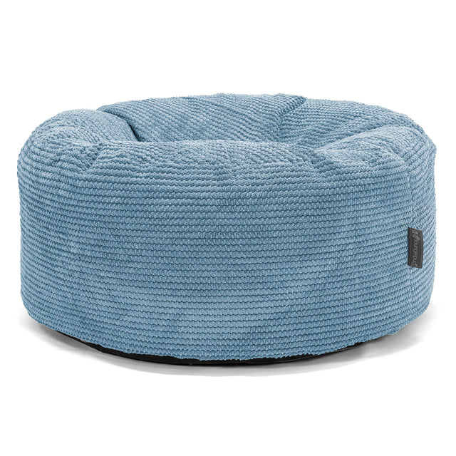 Velký kulatý puf - Pom pom Azurová 01