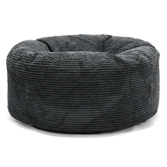 Velký kulatý puf - Pom pom Černá 01