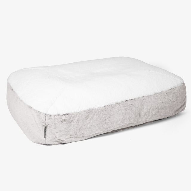 Velký pelíšek pro psy Sloucher - Umělá králičí kožešina Světle šedá 01